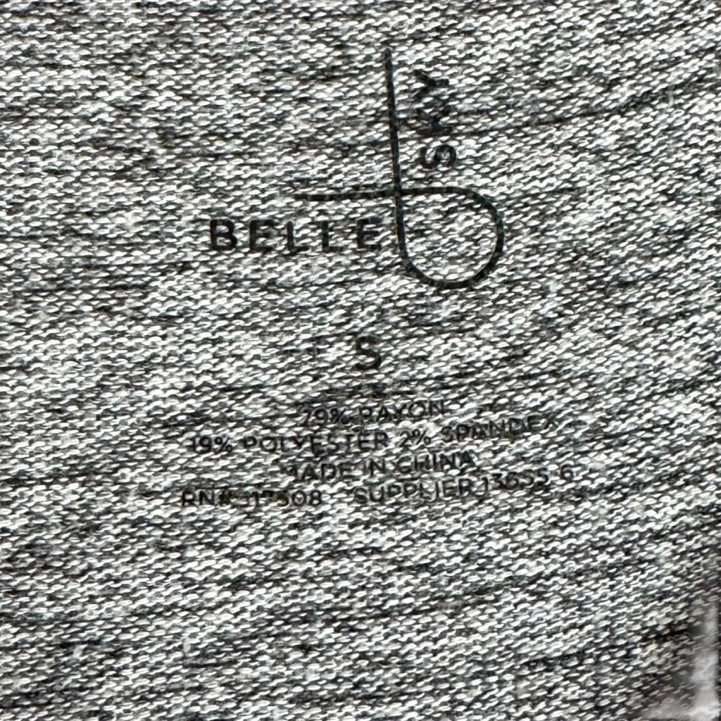 Need More Weekends Cozy Long Sleeve Heather Gray Knit Top Womens Small Belle Sky - Image 2