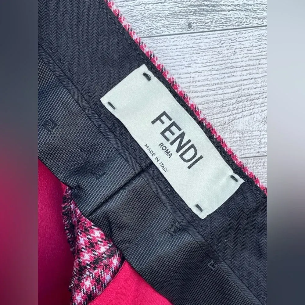 FENDI
Houndstooth Virgin Wool Pants In jelly size 36/4 - Image 10