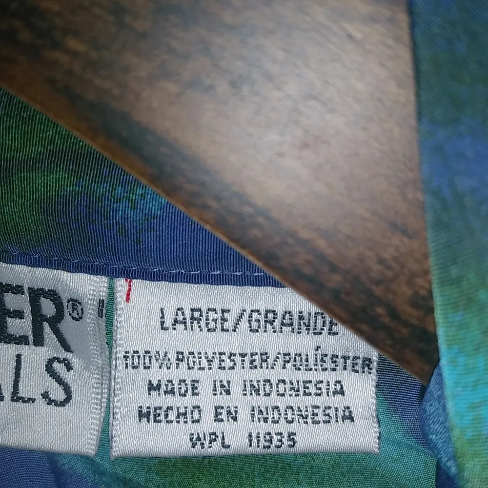 Liz Baker  L Blue Green Tunic Button Down Top - Image 5