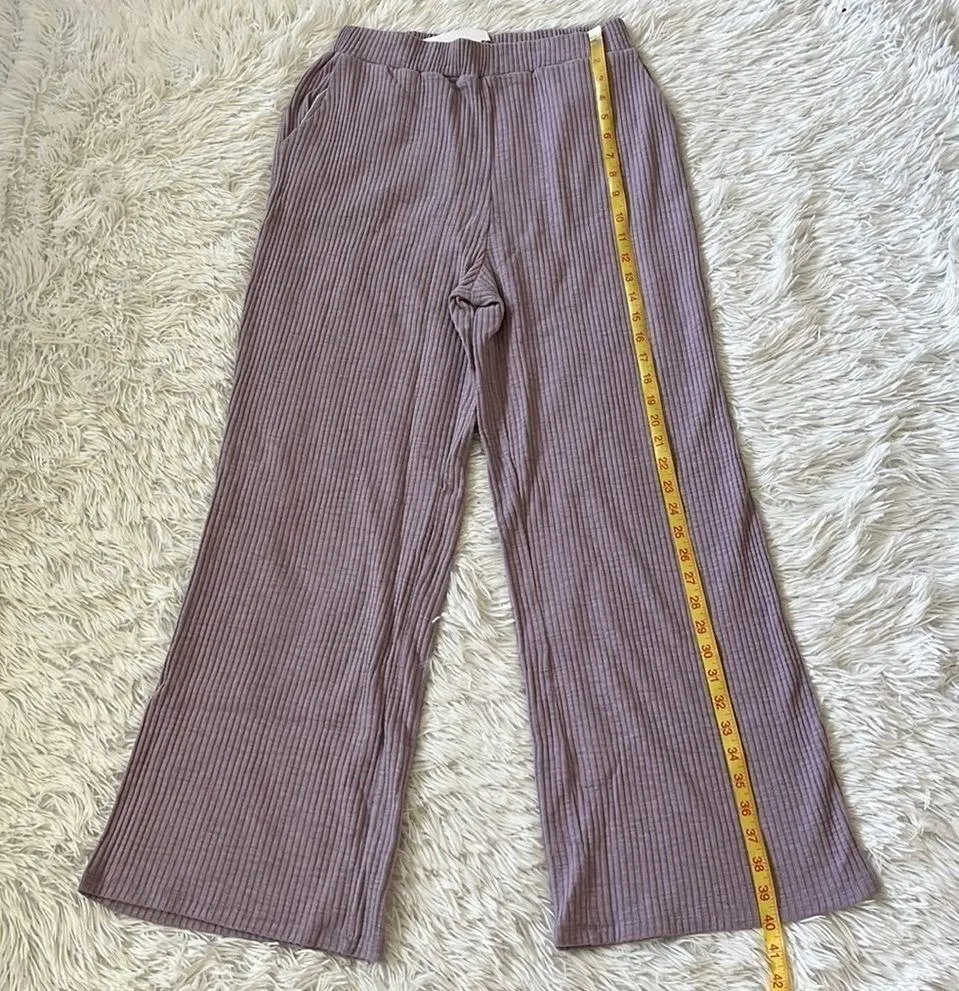 FREE THE ROSES Pants Rib Lounge wide leg  in purple size Medium - Image 6
