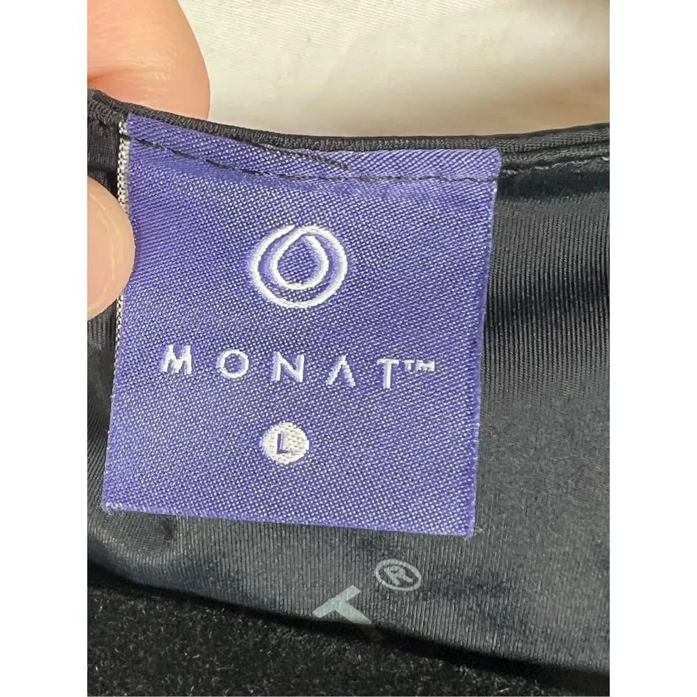 Monat Women’s High Neck All Over Logo Print Bodysuit Black Size Large NW… - Image 2