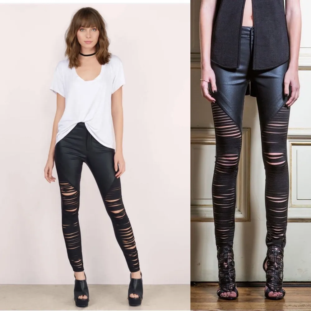 Asilio Kruger Laser Cut High Rise Coated Pants - Image 3