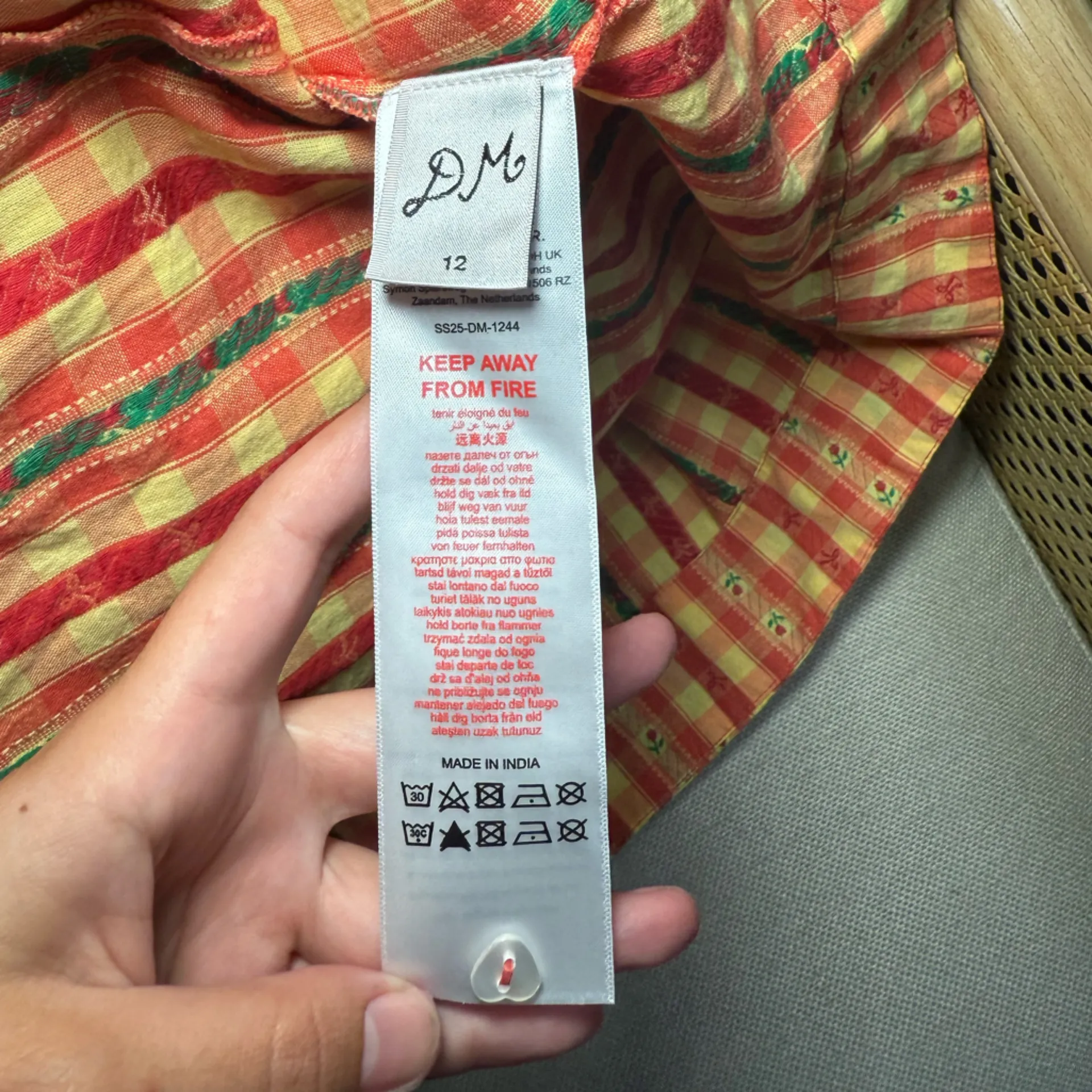 Damson Madder Grace Squareneck Midi Dress Orange Size 8 - Image 7