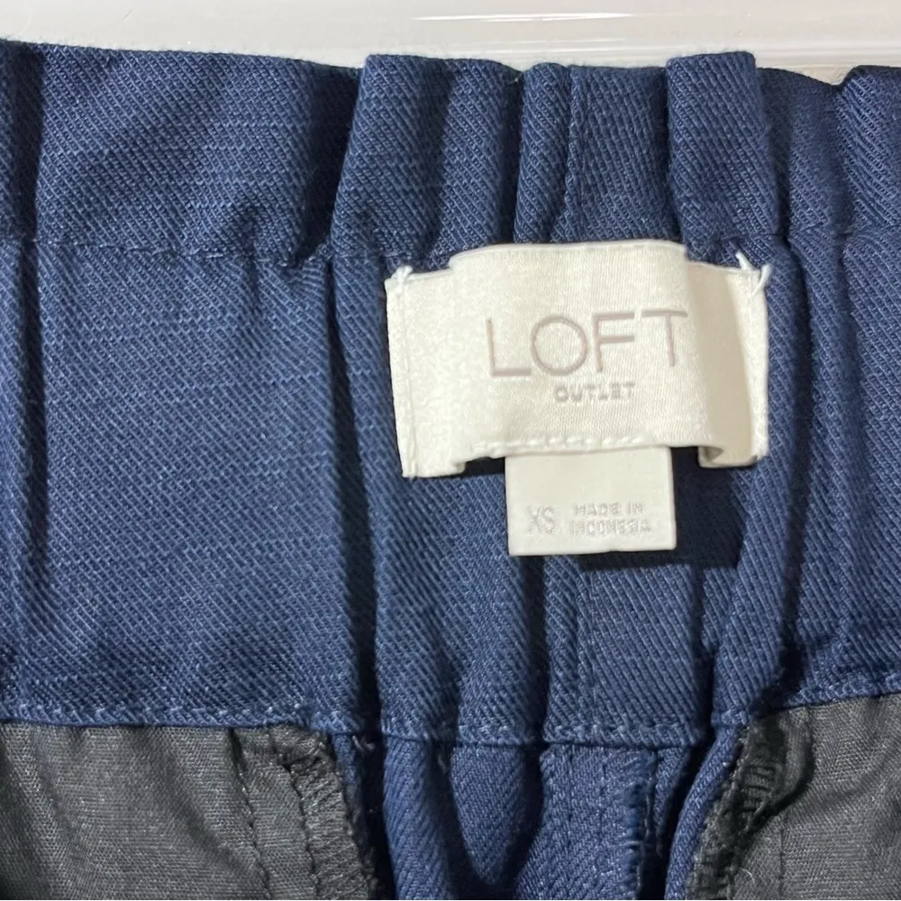 LOFT outlet high rise straight cotton pull on pants with paper bag waist size XS - Image 5