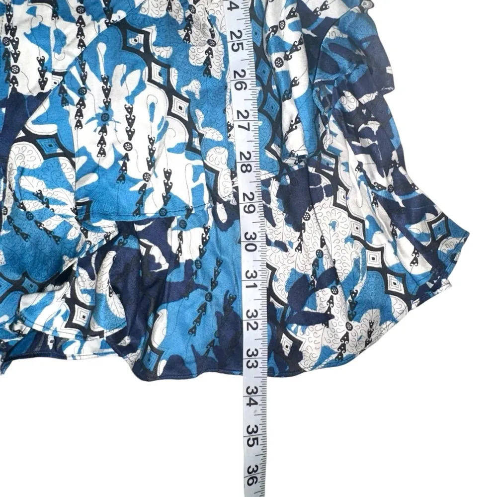NWT Reiss Posey Ditsy Print Italian Fabric Blue Mini Dress US 0 - Image 9