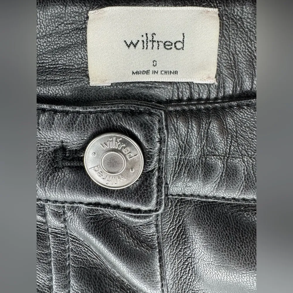 Aritzia Wilfred The Melina Pant Size 0 Black Faux Leather High Rise Straight - Image 9