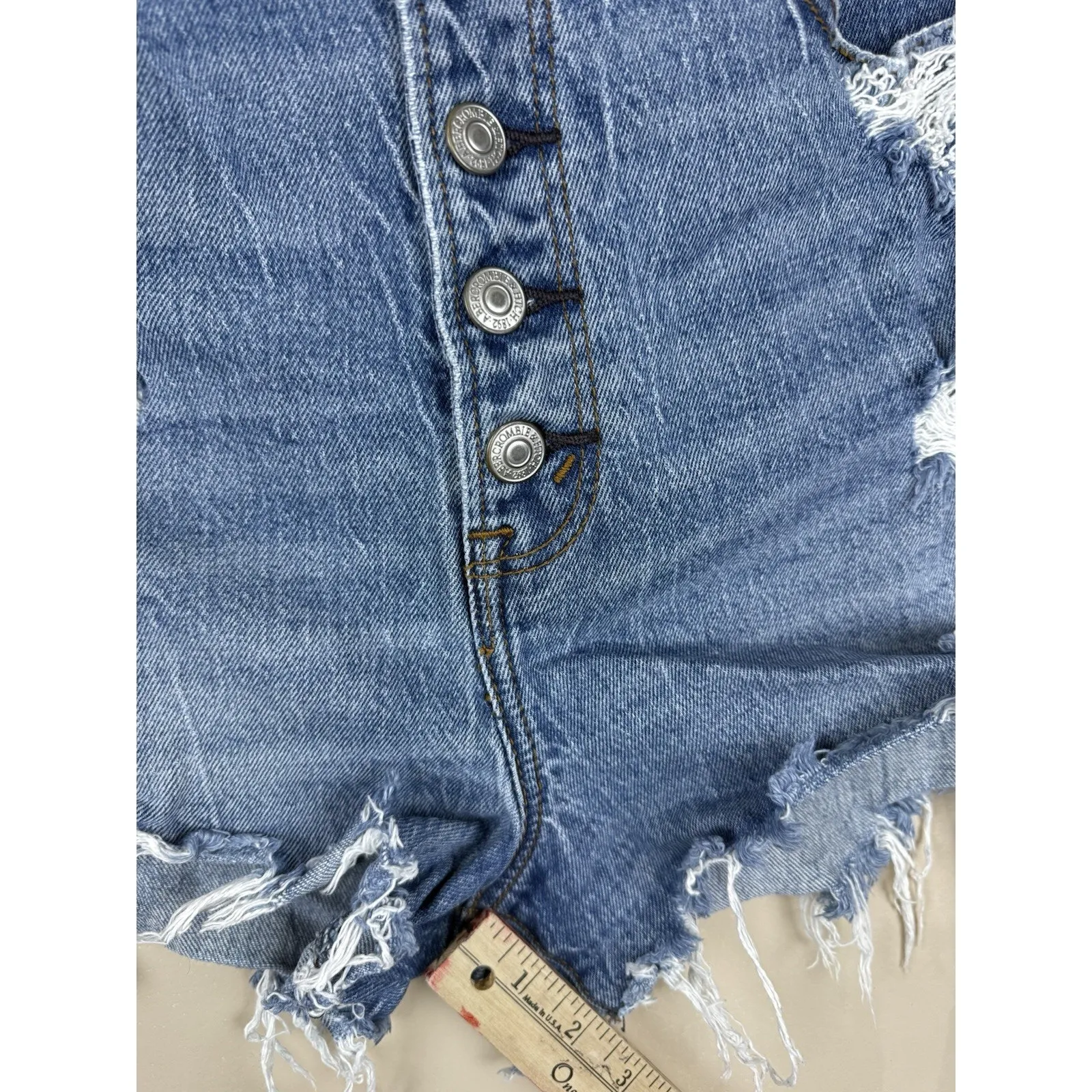 Abercrombie And Fitch Shorts Women’s 29/8 High Rise Mom Short Distressed Denim - Image 6