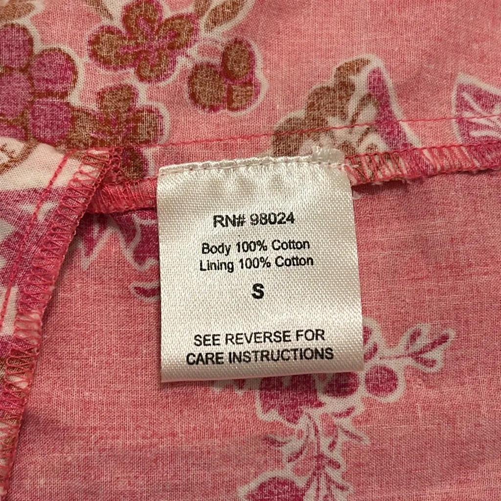 Love The Label Tatiana Floral Mini Ruffle Dress Clementine Pink Print Size Small - Image 12