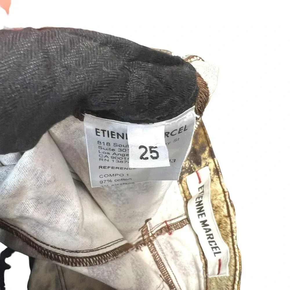 Etienne Marcel Cheetah Animal Print Skinny‎ Jeans Zip Ankle Size 25 Tan - Image 10