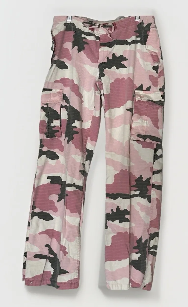 Mossimo Pink Camo Cargo Pants Y2K Size 11 Womens Baggy Grunge Gorpcore Ripstop - Image 1