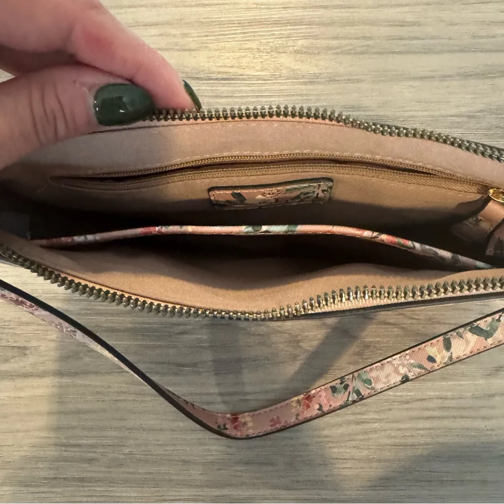 Nanette Lepore Small Faux Leather Pink Floral Handbag - Image 5