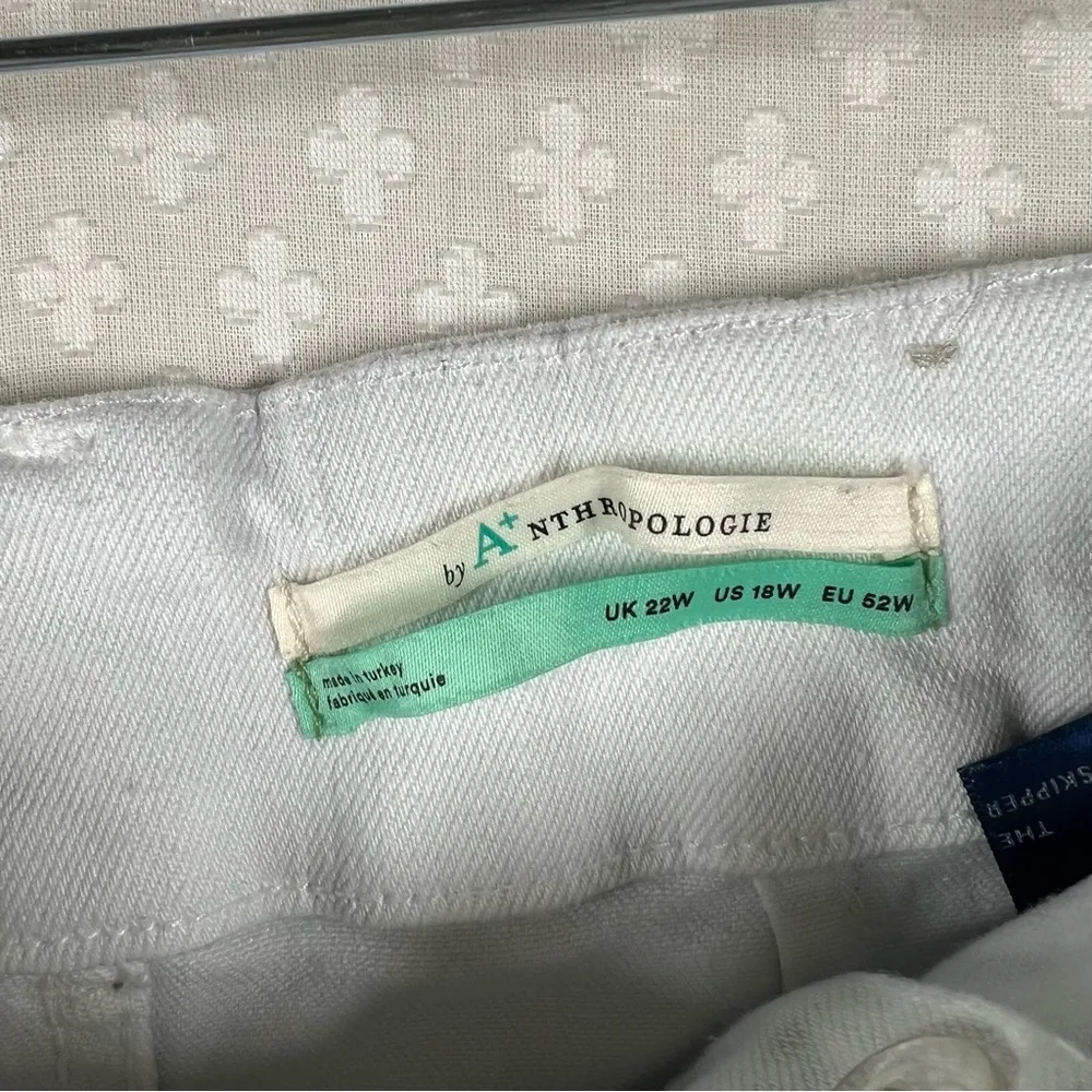 Anthropologie‎ Pilcro White High Rise Wide Leg The Skipper Jeans - Image 3