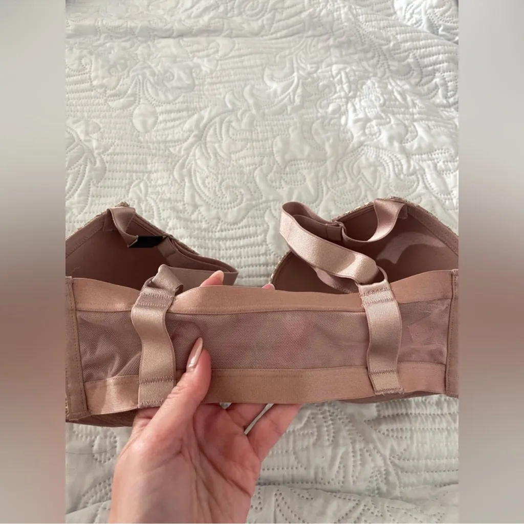 NWT Victoria's Secret 32DD  BRA SET S high-waist thong  BROWN gold foil - Image 5