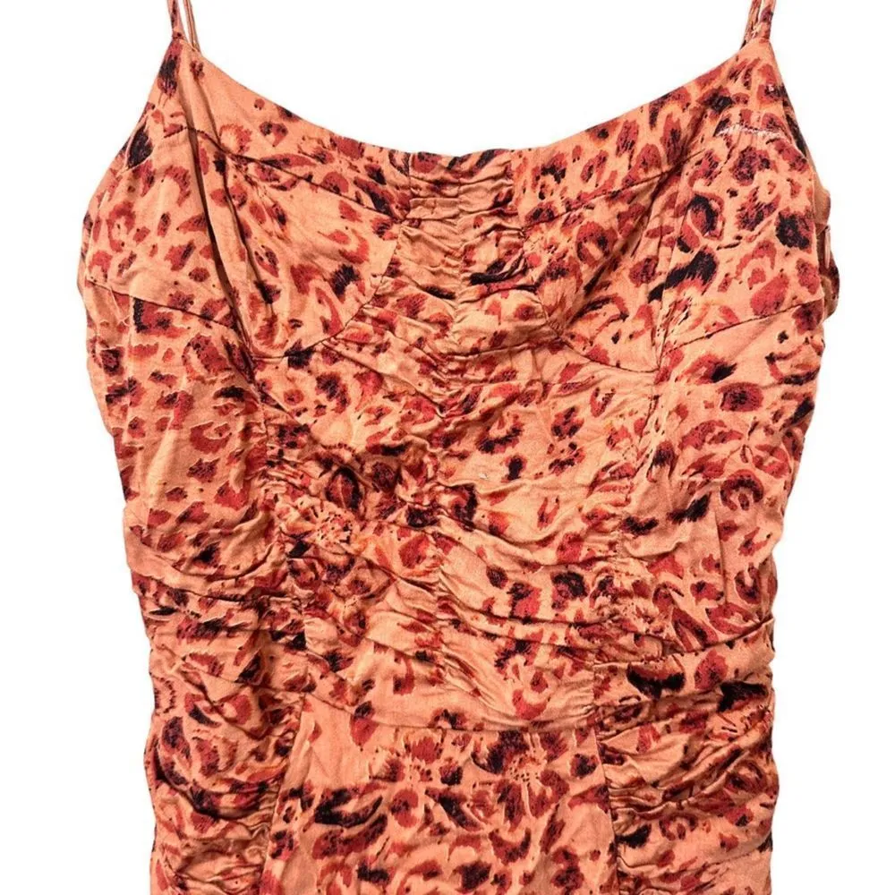 FREE PEOPLE Show Stopper Midi Dress Animal Print‎ Sz XS - Image 5