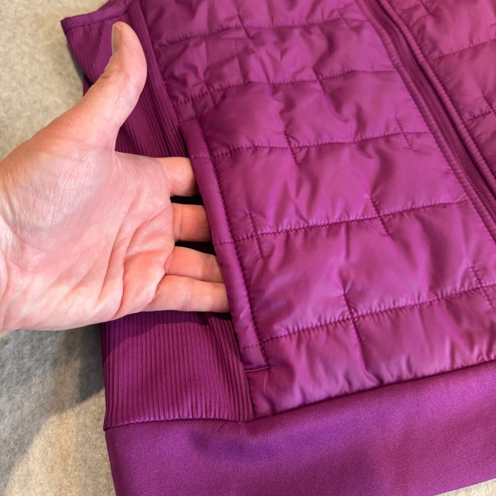 Nike Therma Fit Full Zip Quilted Running Vest Womens S Purple Polyester Pockets - Image 8