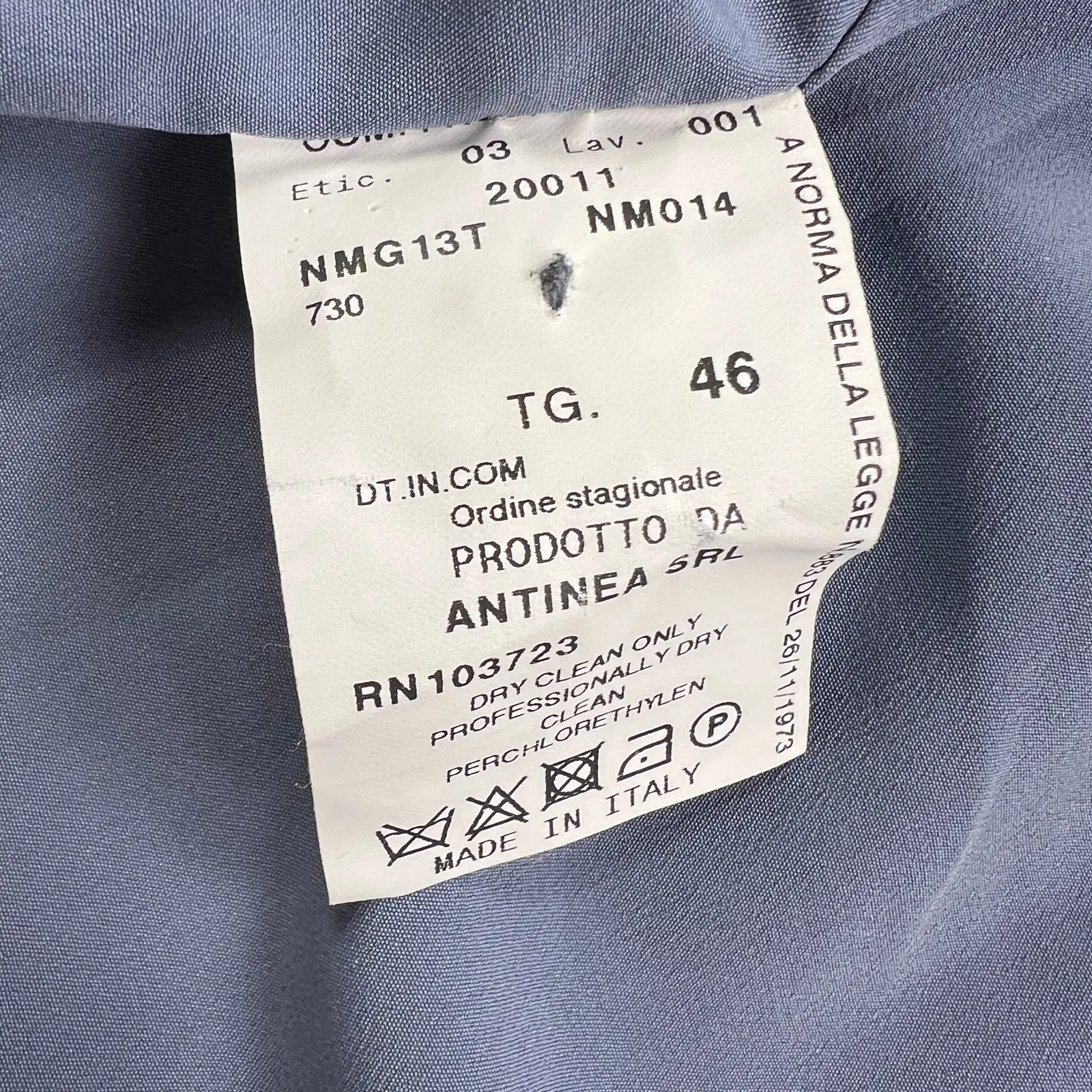 Armani Collezione Silk Blend English Blue Single Breasted Blazer Size 10 - Image 8