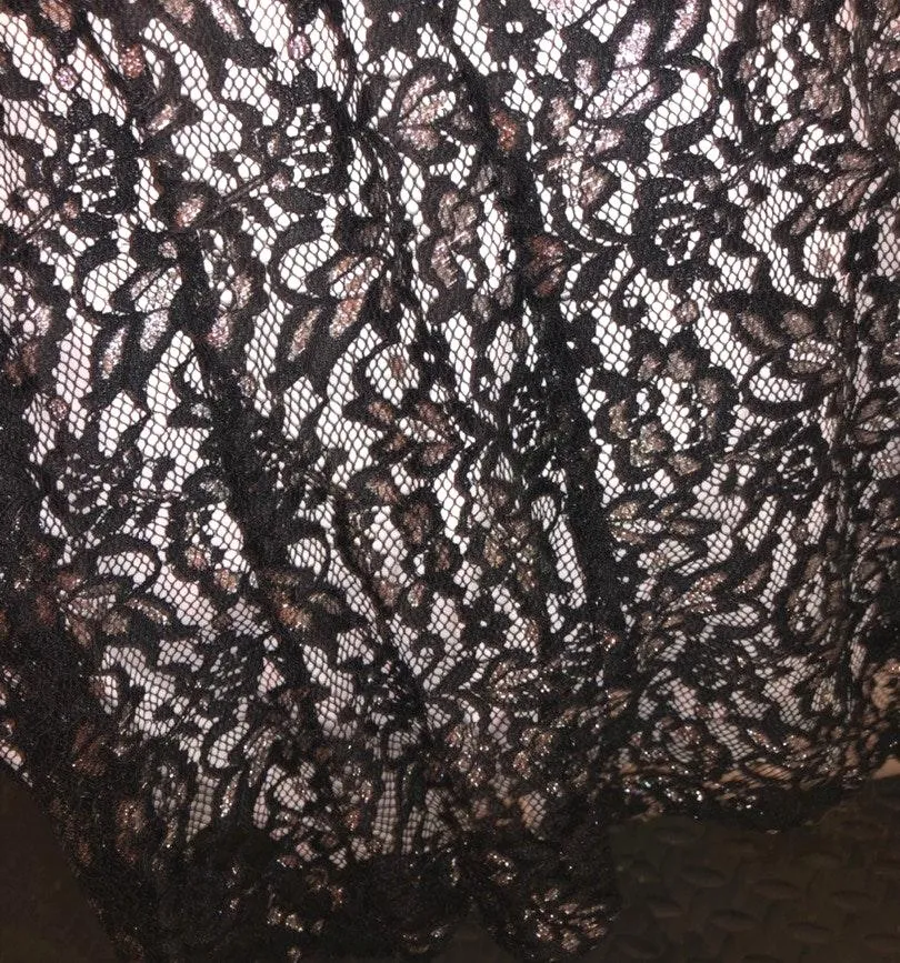 Black/White Lace prom dress Black Size 4 - Image 6