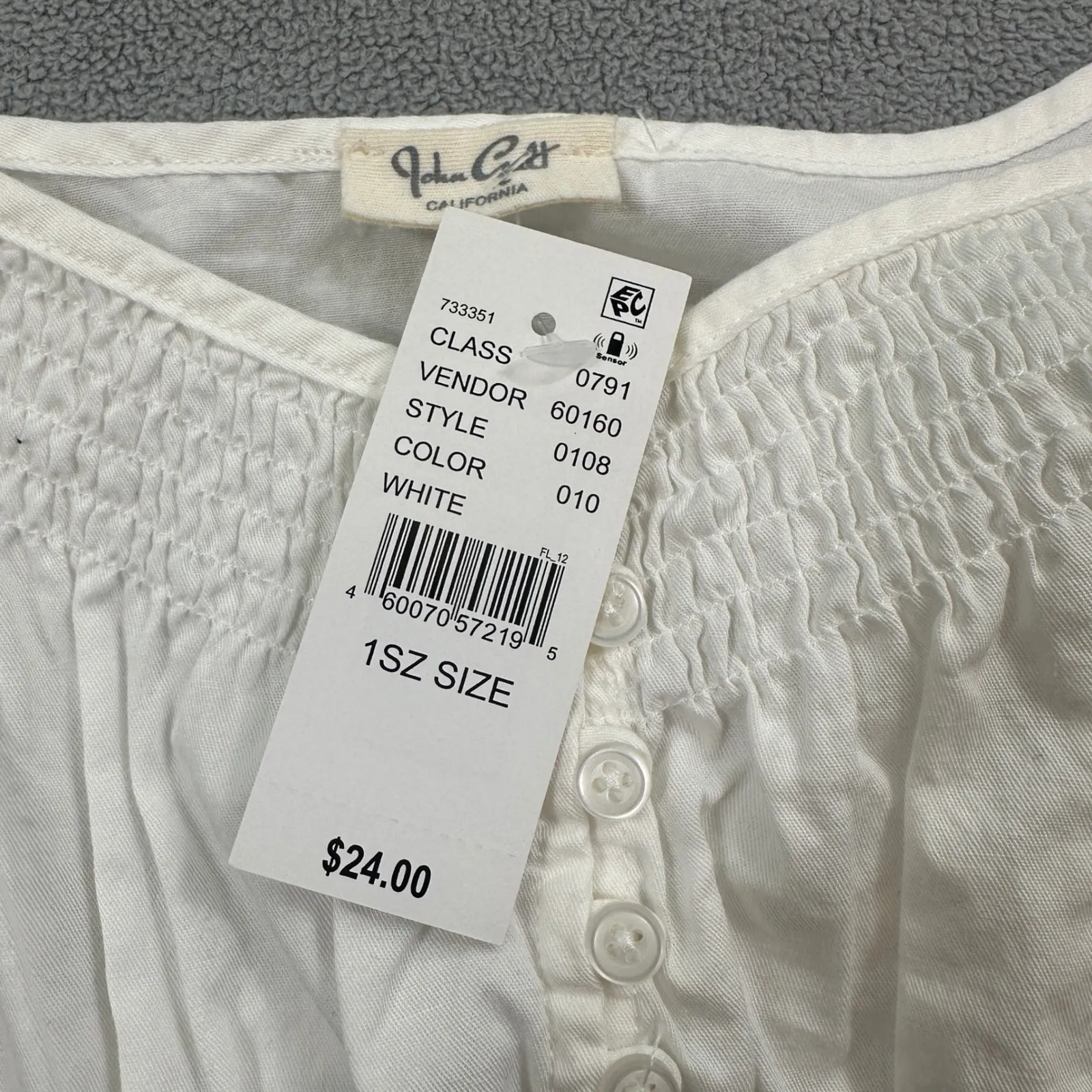 John Galt Brandy Melville Tank Top One Size Womens White Spaghetti Strap Button - Image 3