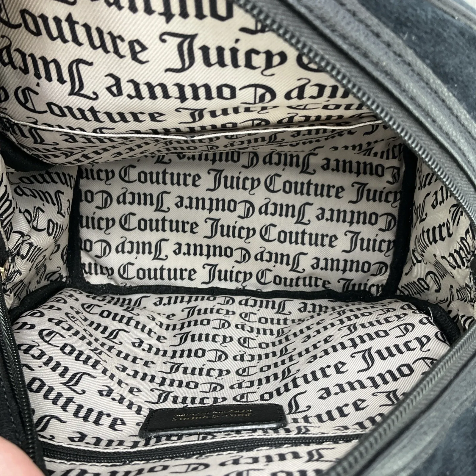 New Juicy Couture Velour Liquorice Big Spender Backpack Bejeweled - Image 6