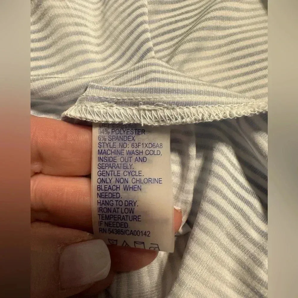 NYGARD Blue White Striped Button Down Size XL - Image 6