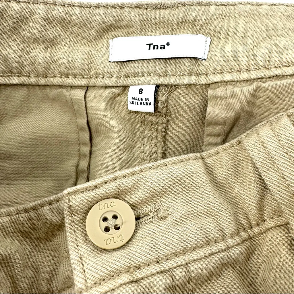 Tna Wide Leg Cargo Pants Tan Size 8 - Image 5
