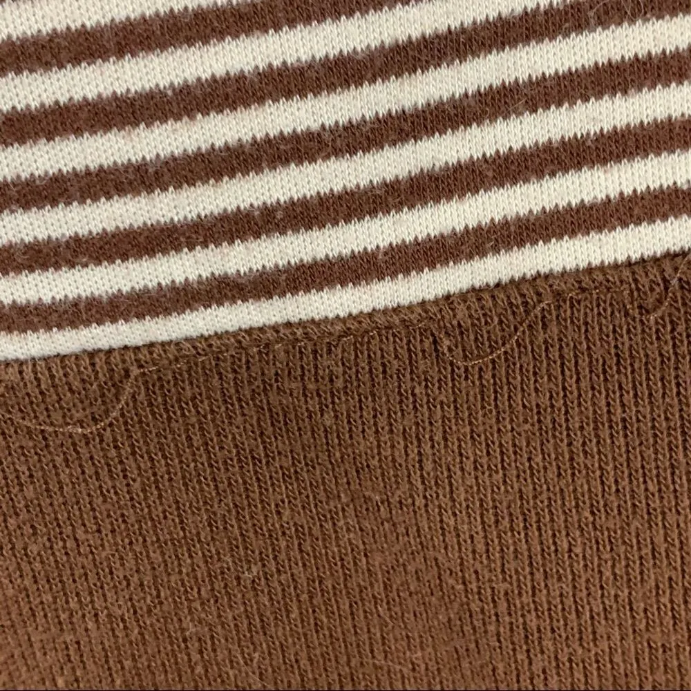 Vintage 80’s brown striped safari theme collar top Brown Size M - Image 10