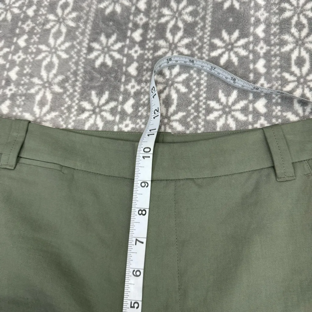 NWOT Vince Coin‎ Pocket Cropped Straight Linen Blend Trousers Sage Size 6 - Image 12