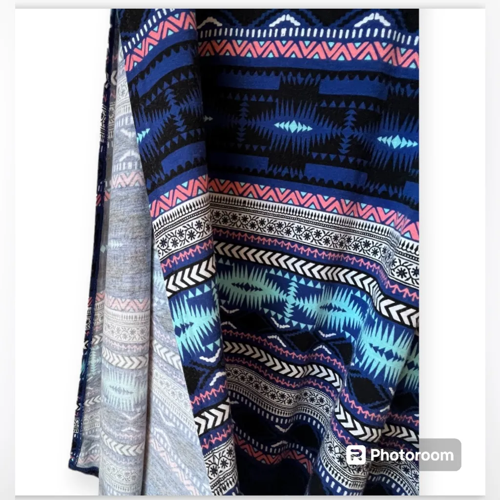 Charlotte Russe Medium High Slit‎ Boho Hippie  SouthWestern Blue Maxi Skirt - Image 3