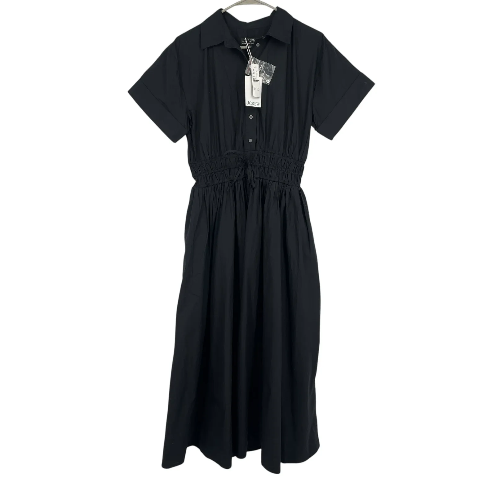 J.Crew TALL Elena shirt dress cotton poplin Black Size 4 TALL NWT Quiet Luxury - Image 4