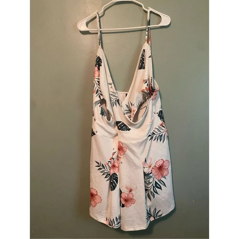 Shein Curve Breezaya Plus Tropical Print Cami Romper Size 4XL NWOT - Image 3