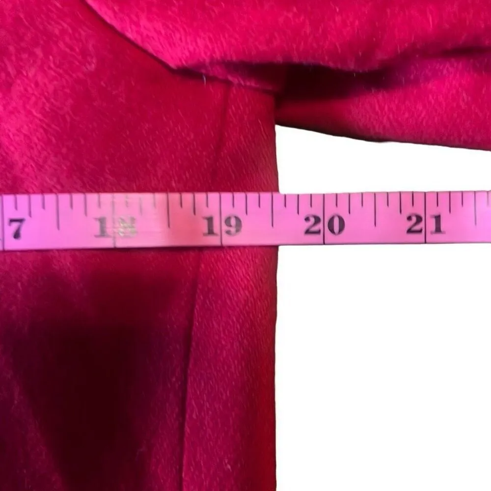 Vintage CW Clifford & Wills Red Crop 100% Wool Peacoat Jacket Gold Buttons Sz 8P - Image 9