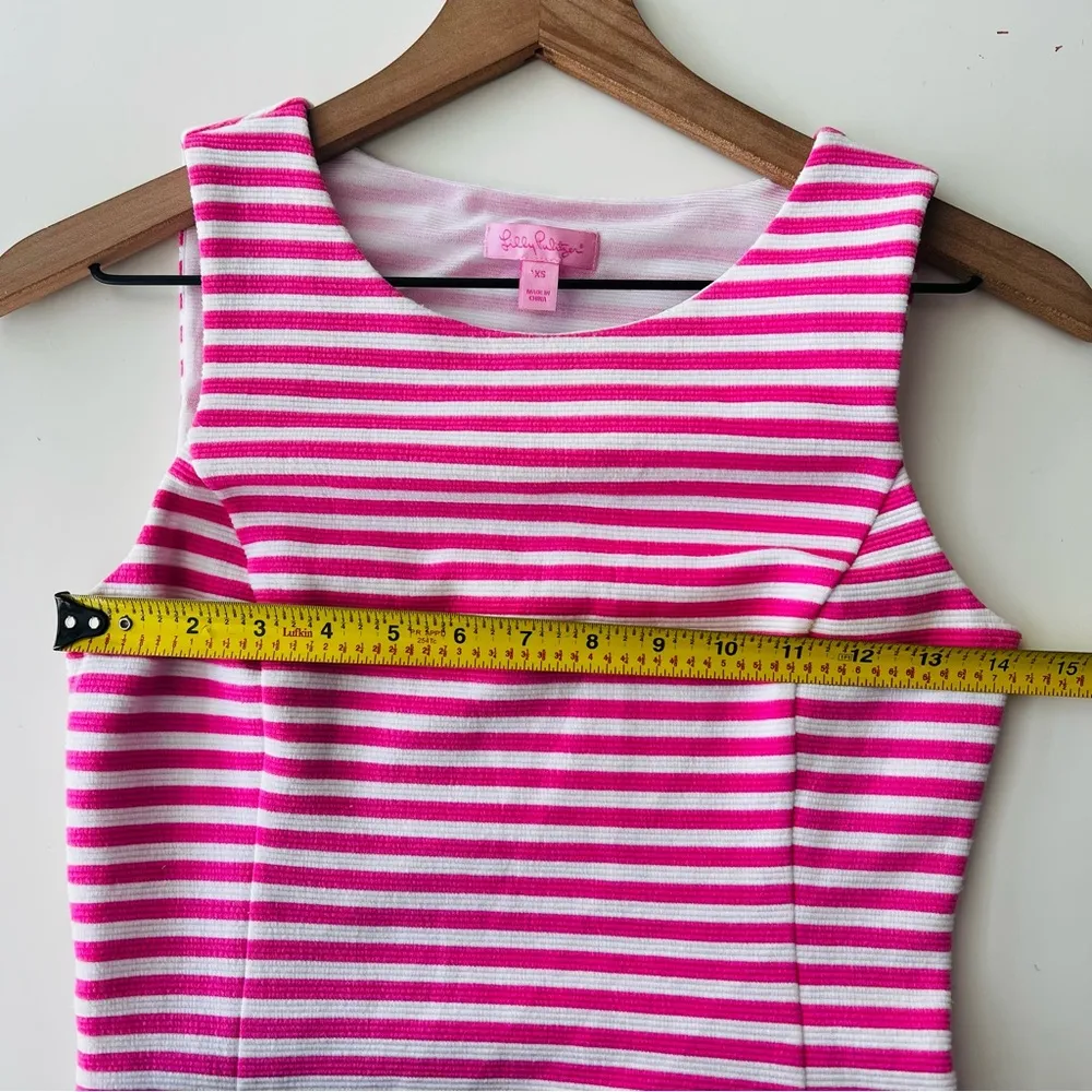 Whiting Hotty Pink Ottoman Stripe Cut Out Jersey Shift Dress XS - Image 5