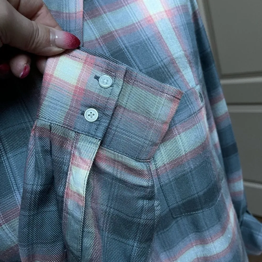 TOMMY Hilfiger women button down shirt top blouse plaid Sz M - Image 6