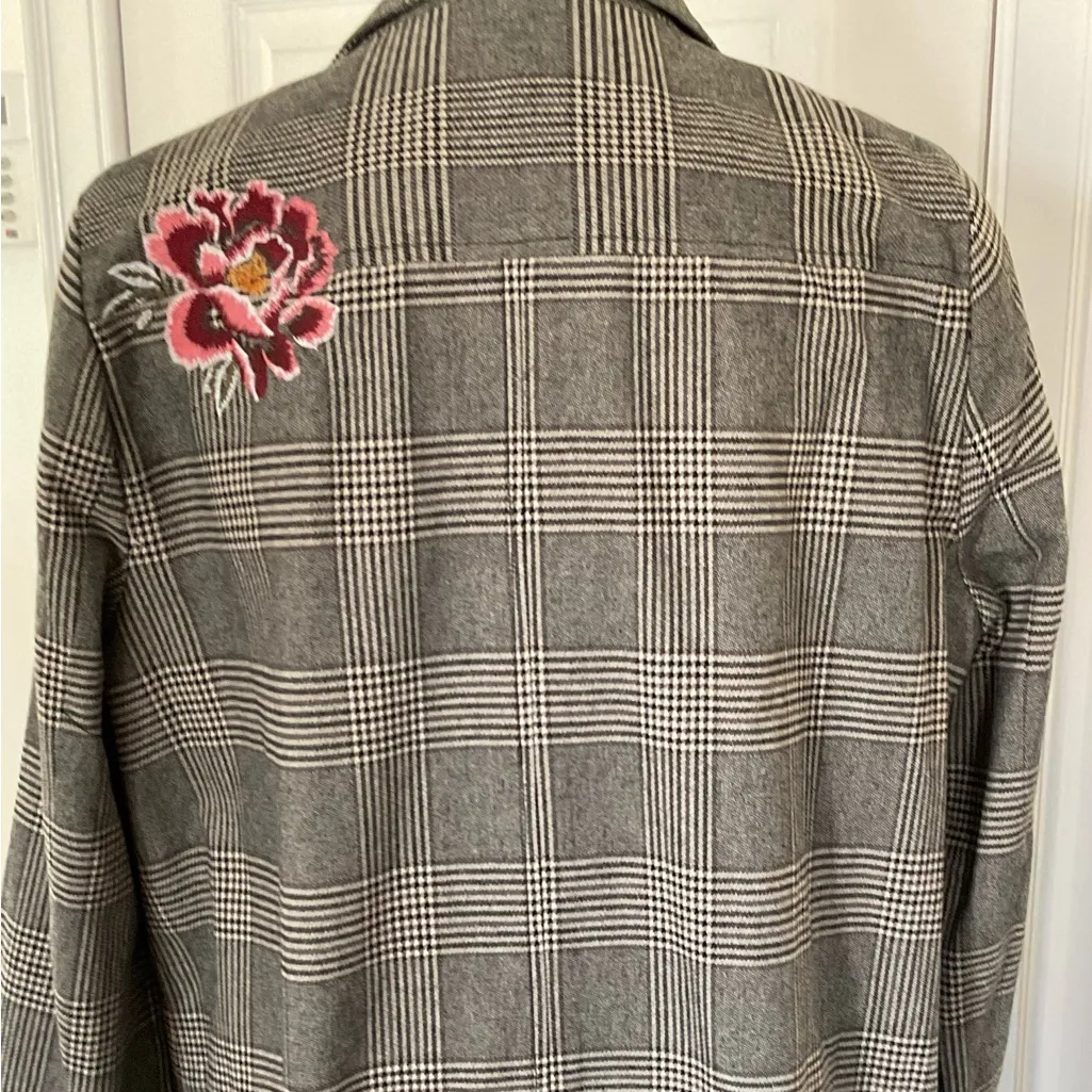 Sundance Embroidered Plaid MIDI Jacket - Image 3