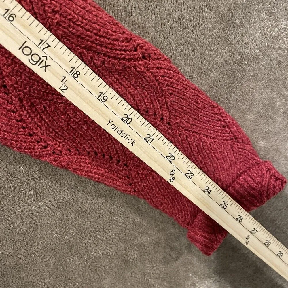 Sundance Sweater Womens Turtle Neck Red Petite XL PXL Scalloped Holiday Long Slv - Image 5