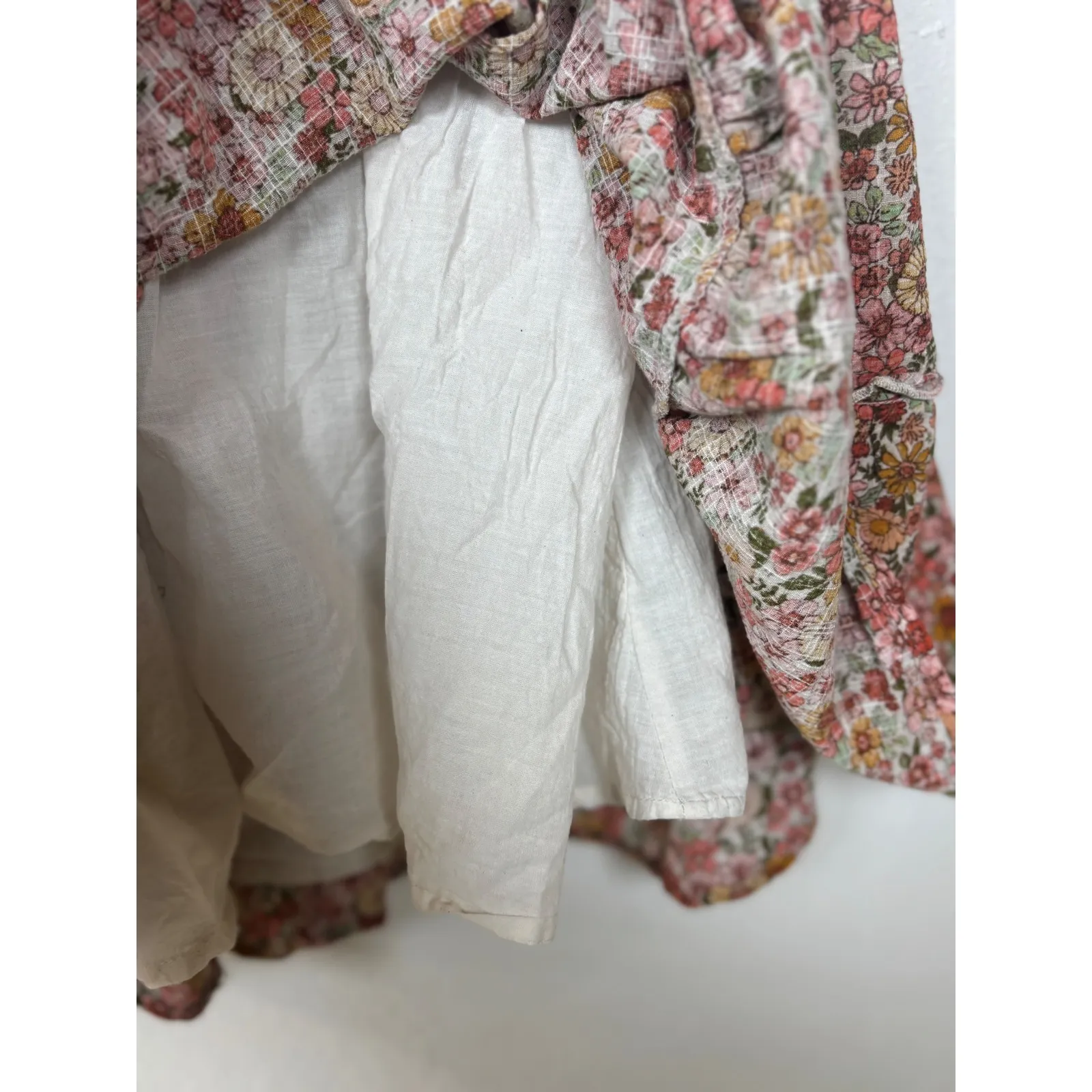 Wild Fable Women's Medium Floral Smocked Babydoll Dress Mini Sundress Orange - Image 8