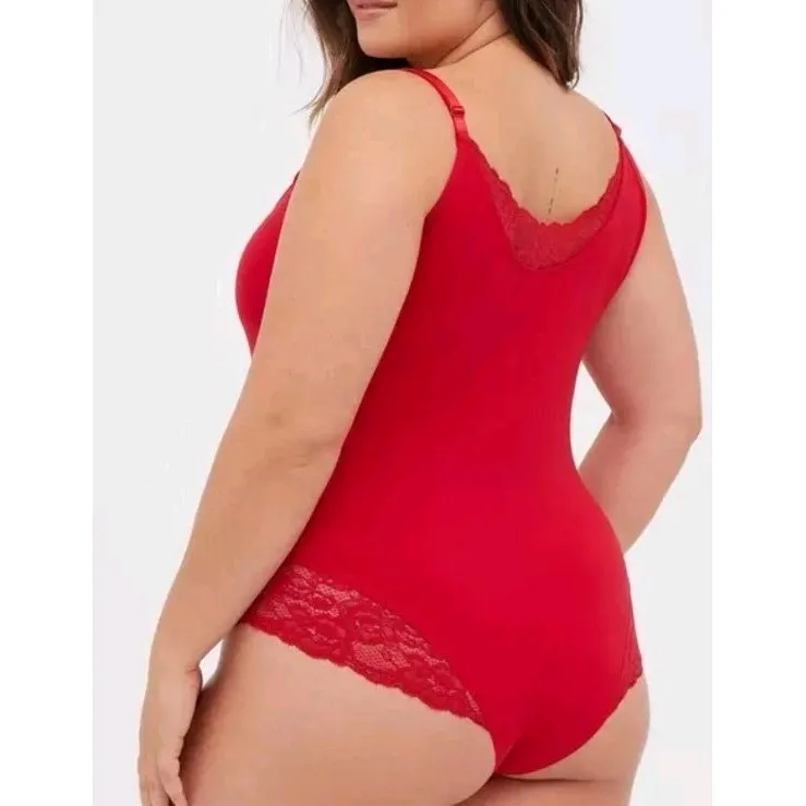 Torrid  NWT 2x Red Bodysuit Lace Teddy Light Shaper Sexy Lingerie NEW - Image 8