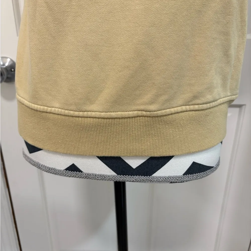 Cynthia Rowley Tan Puff Sleeve Top Short Sleeve Sweatshirt Material Crew Neck - Image 3