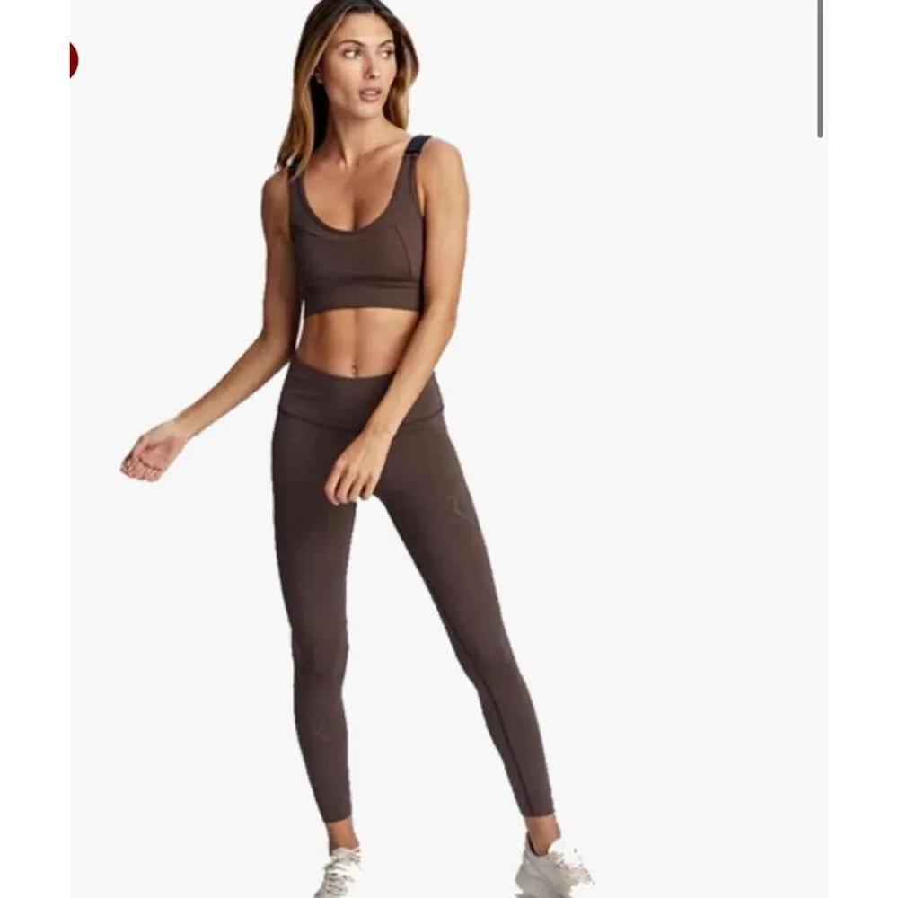 Varley Hughes Laser Cut High Rise Leggings in Braken Brown Women’s size Small​ - Image 14