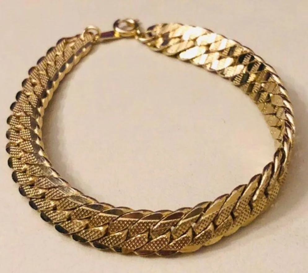 Vintage Unisex Reversible Gold Tone Bracelet - Image 3