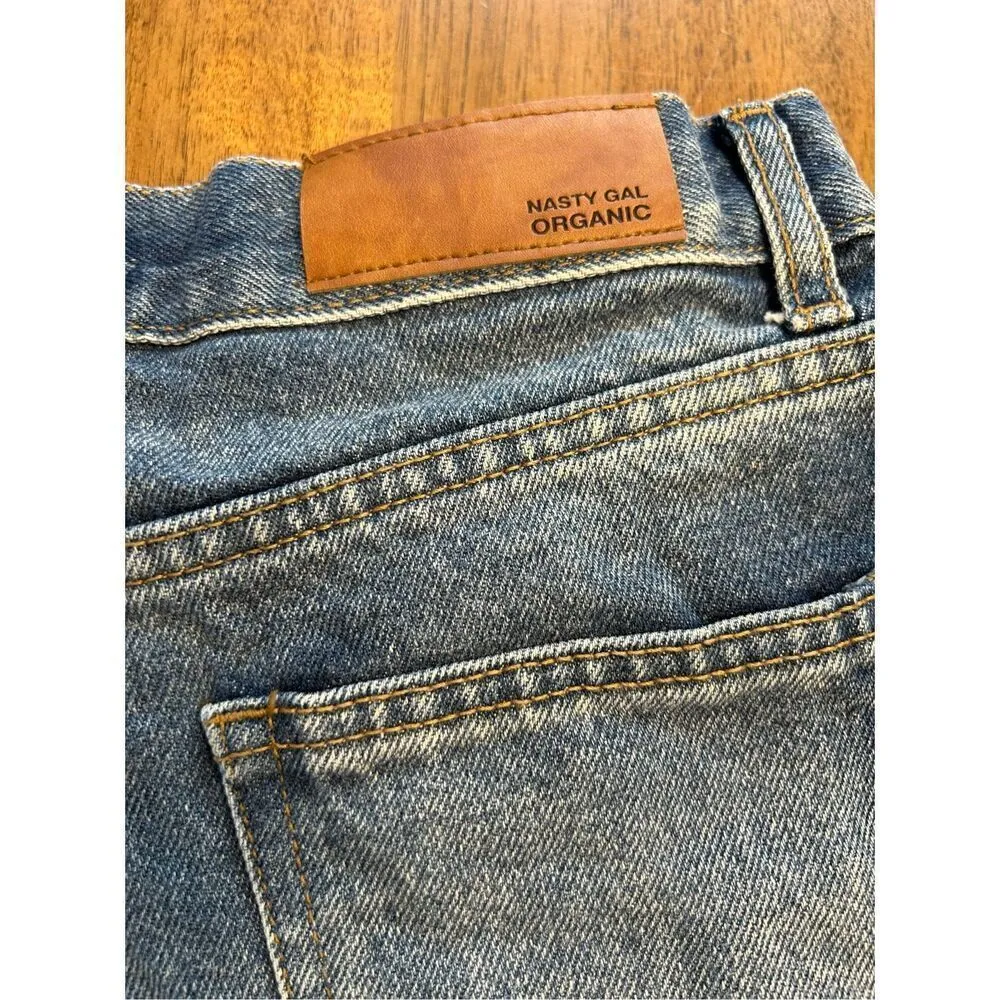 Nasty Gal Womens Blue Denim Cut Off Shorts Size 6 Distressed Cotton - Image 5