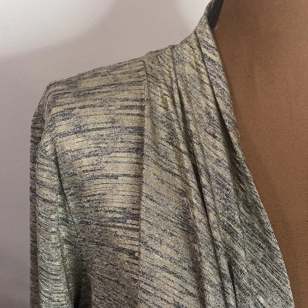 New Calvin Klein Metallic Flyaway waterfall gold foil cascading cardigan size L - Image 7