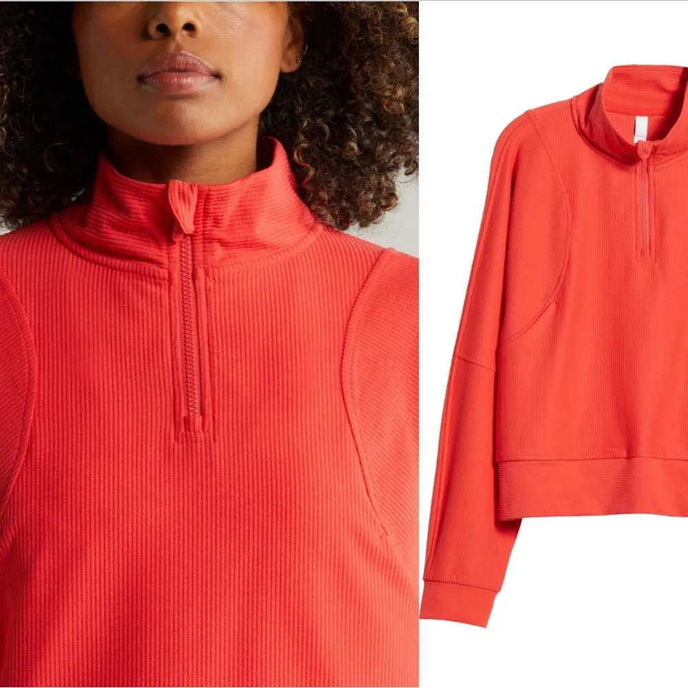 Zella Echo Ottoman Rib Half Zip Pullover - Image 3
