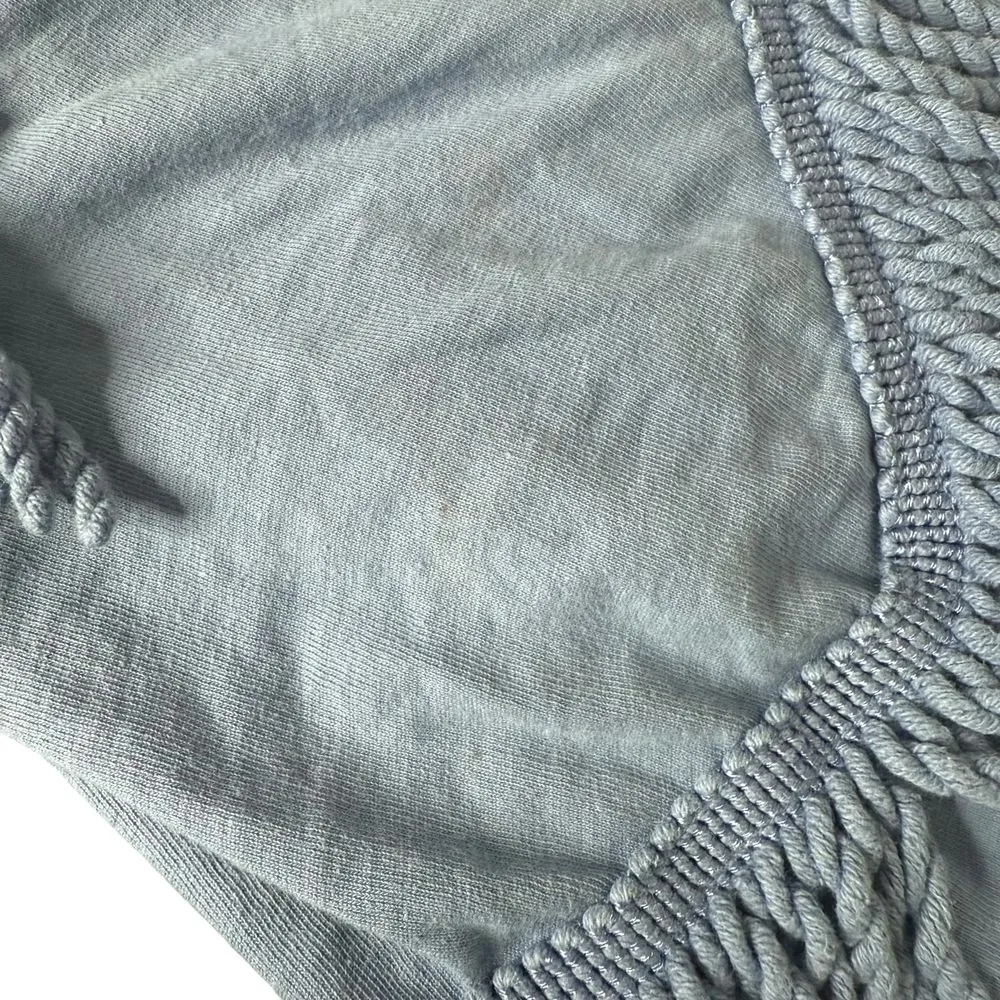 Cache  Blue Sleeveless Shaggy Fringe‎ Vest Open Front Layering Top Statement OS - Image 9