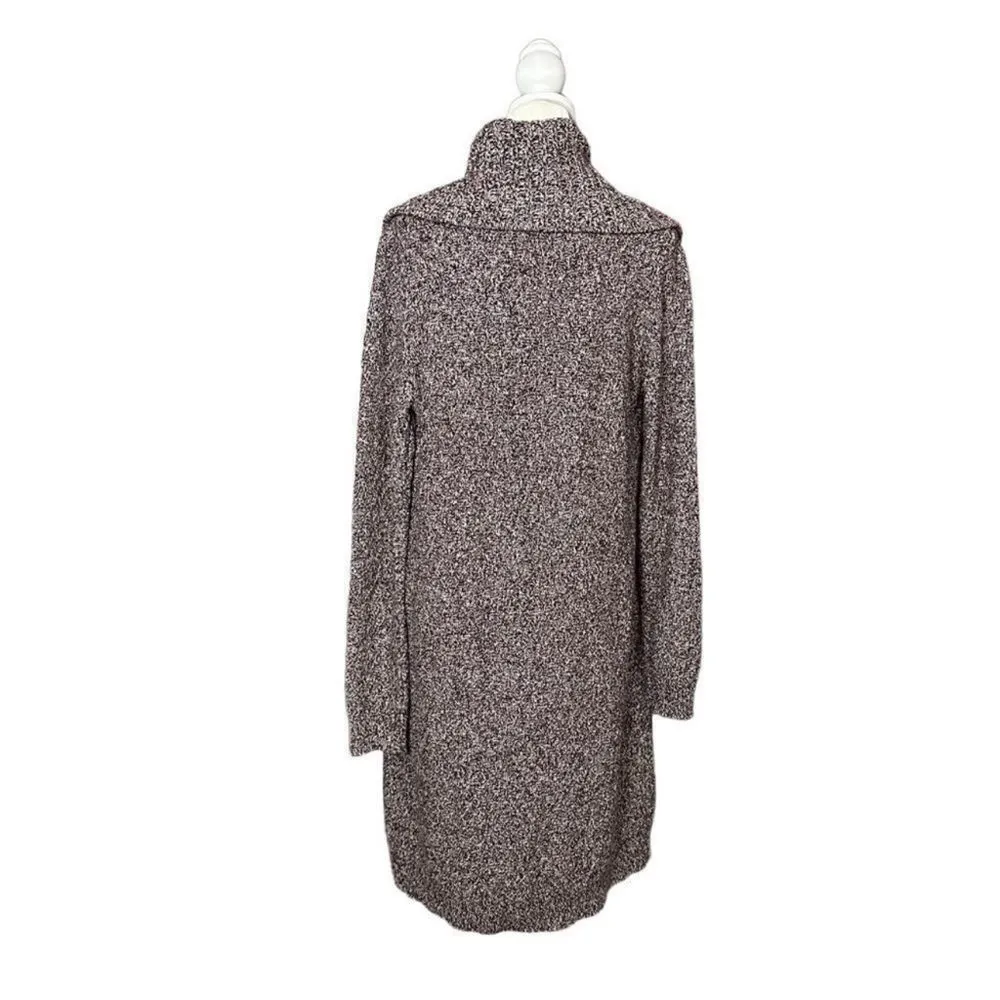 New York & Company Burgundy Gold Metallic Marbled Sailor Collar Cardigan Medium Purple - Image 4