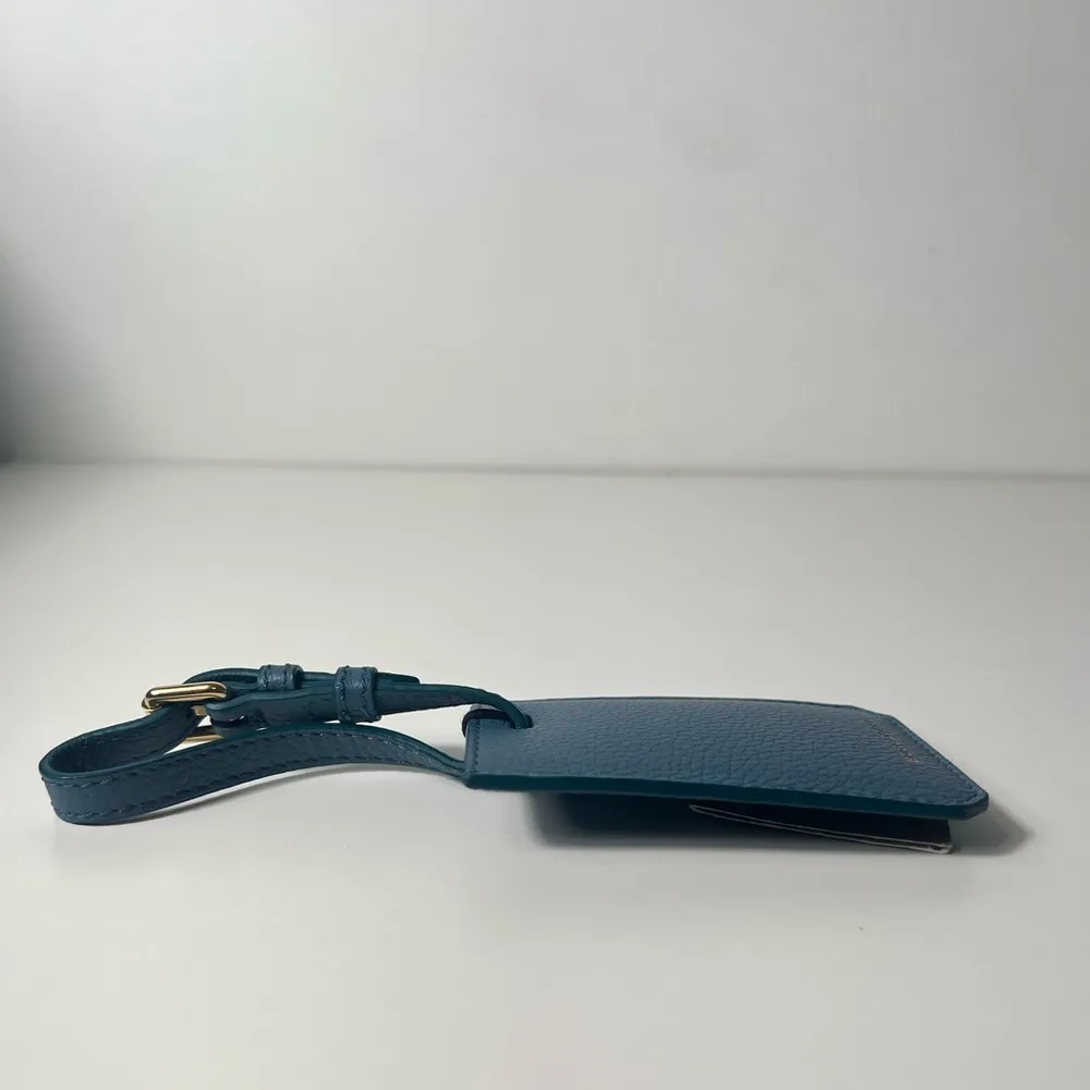 Burberry Dusty Teal Leather Luggage Suitcase Bag Travel Suitcase Tag Keychain - Image 5