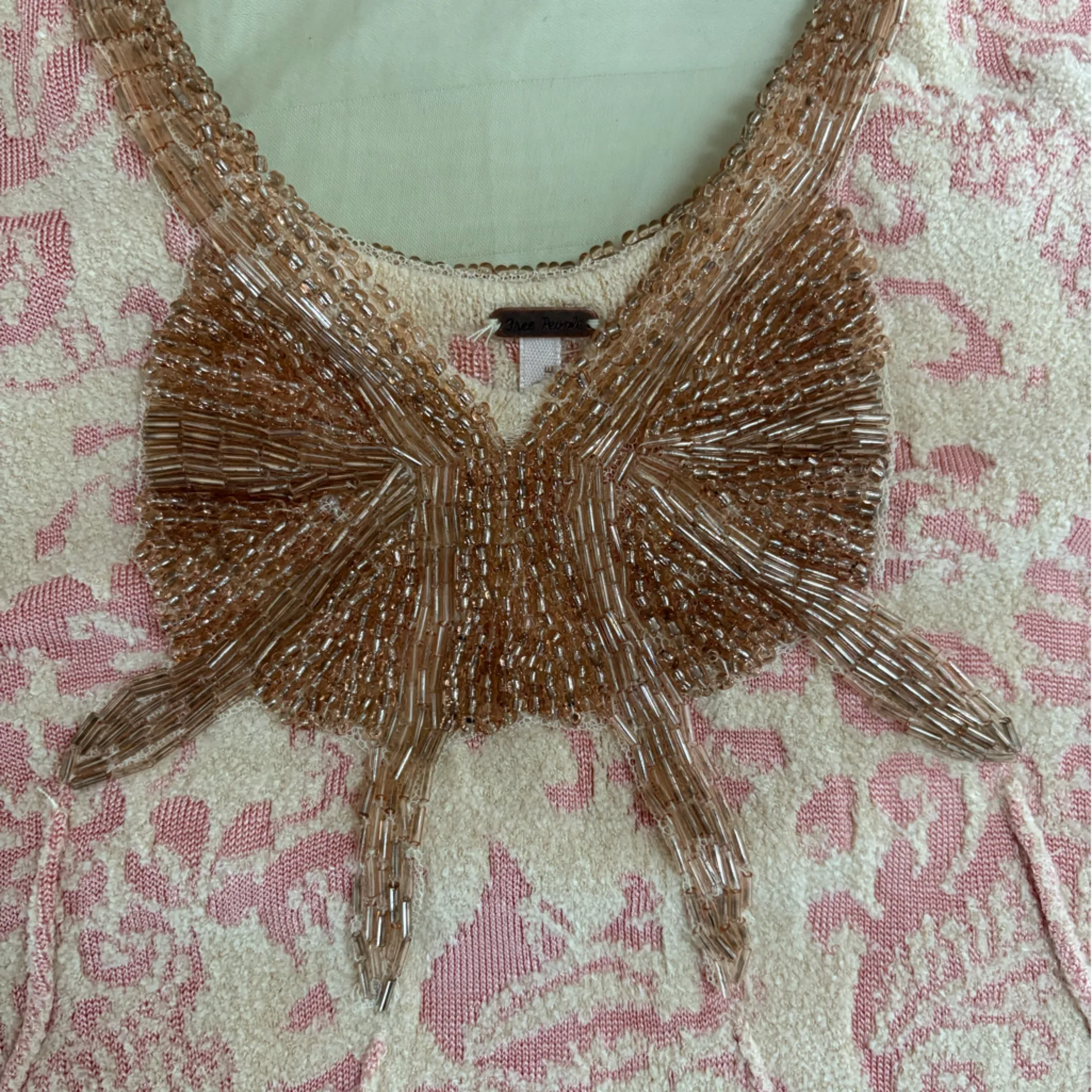 Free People Starstruck Champagne Corset Knit Sleeveless Dress Size Small EUC - Image 5