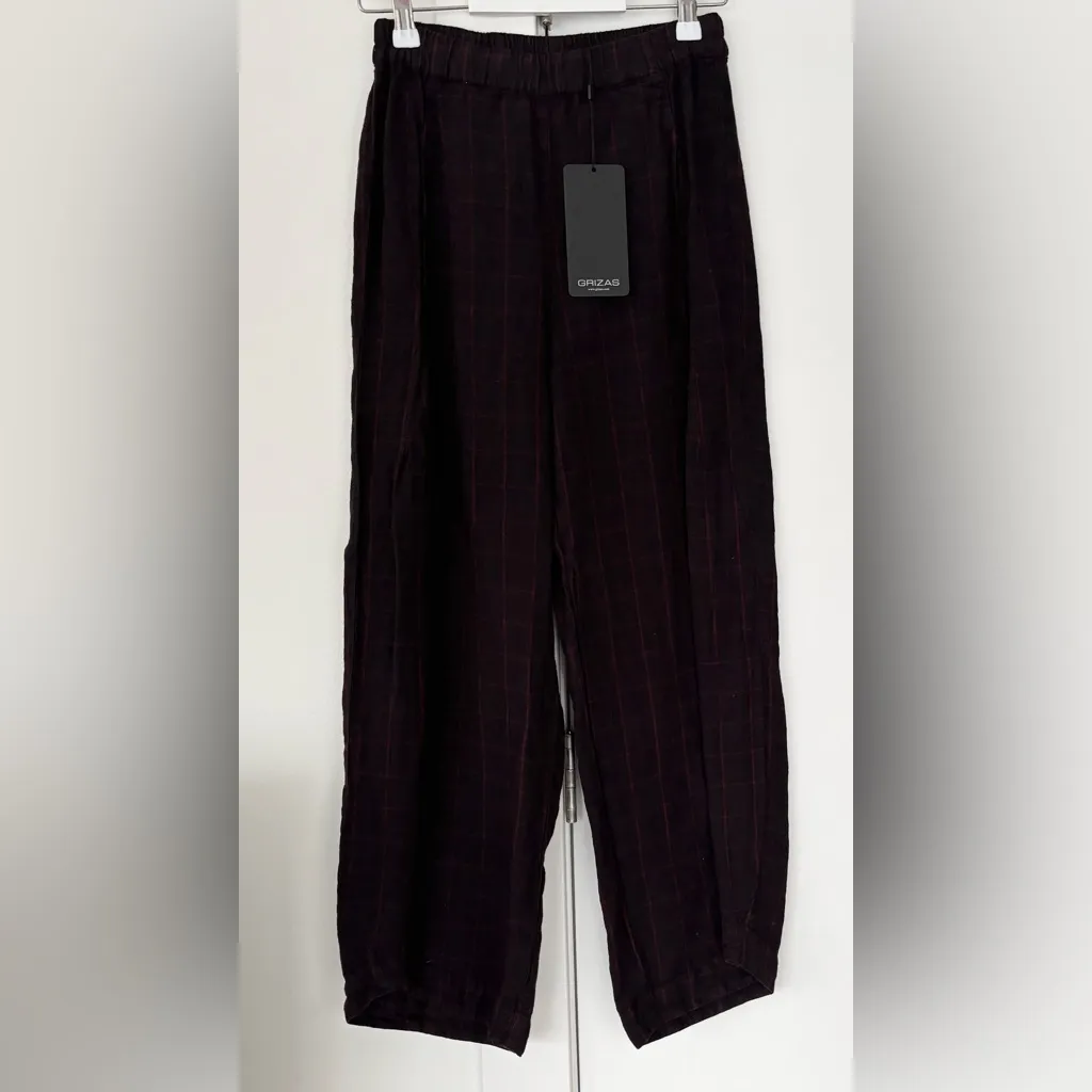 NWT Grizas Washed Linen Pant size XS Black - Image 2