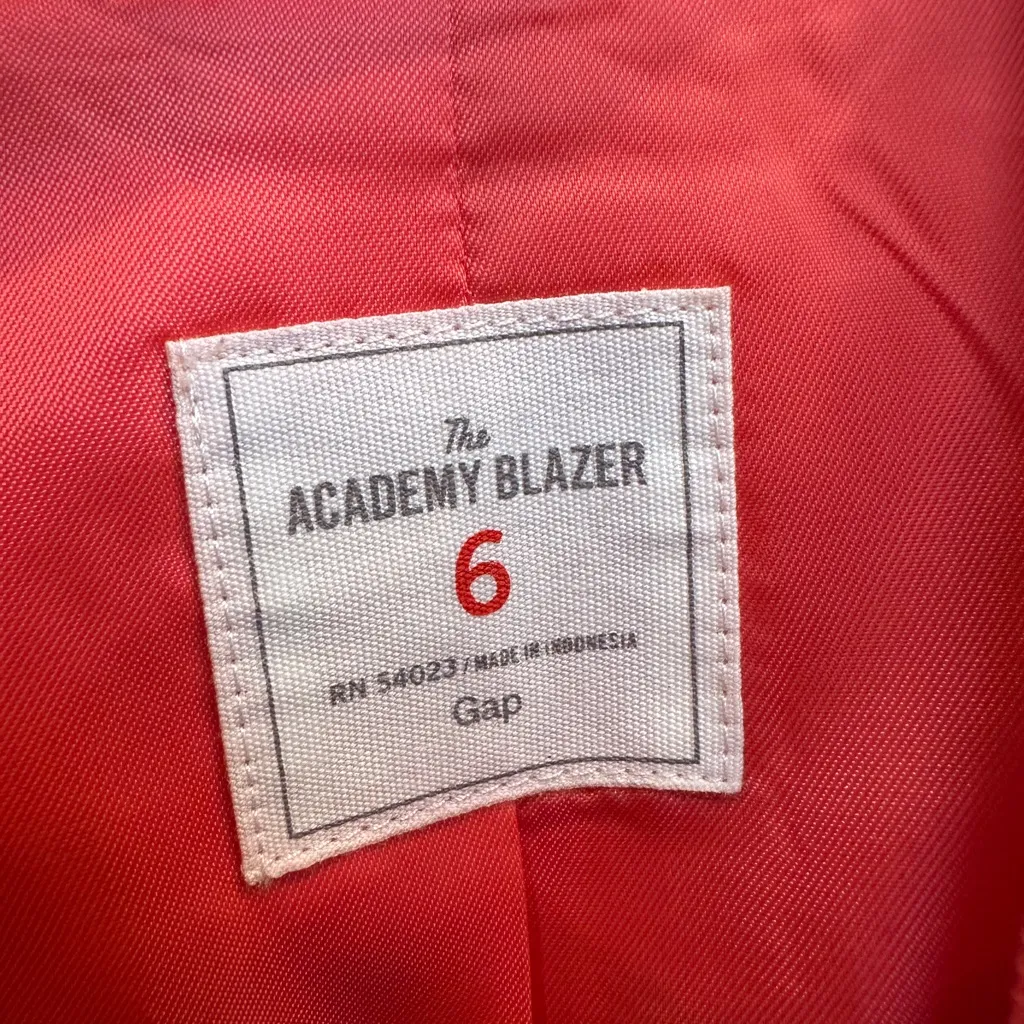 Vintage GAP Y2K The Academy Blazer Single Breasted Jacket Fire Coral Size 6 S - Image 10