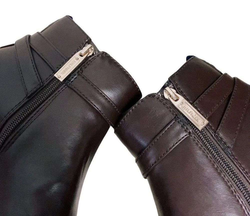 Womens Tommy Hilfiger Faux Leather Side Zip Ankle Boots 7M - Image 12